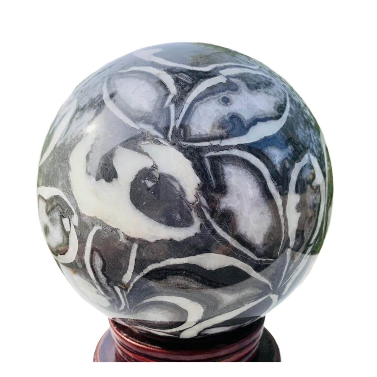 NHKSFBLQ 1pcs 80-100g Shell Thousand Eye Stone Jasper sphere Quartz Crystal Ball