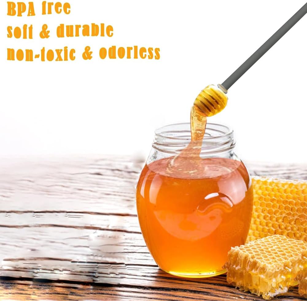 2Pcs 9.8" Silicone Honey Dipper Sticks Long Handle Honey Wand Stirrers image 2
