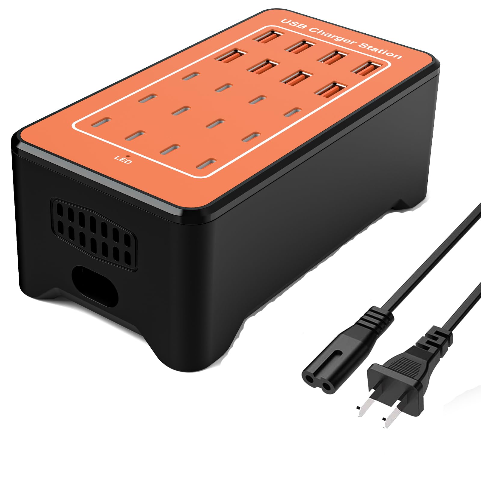 ???????????????? ???????????? Multi USB Charger Station, RISWOJOR 20-Port 100W/20A Multiport USB Charging Station with Auto Detect with Type-C 3A for Smartphone Tablets Multiple Devices