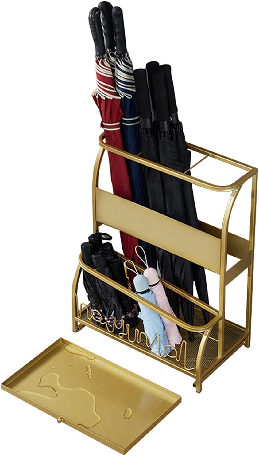 AANAN Umbrella Stands,Large Capacity Umbrella Stand Rack with Drip Tray, Indoor Outdoor Entryway Hallwayd Umbrella Holder Freestanding Storage Organizer, with Grid Design/48X27X63 cm