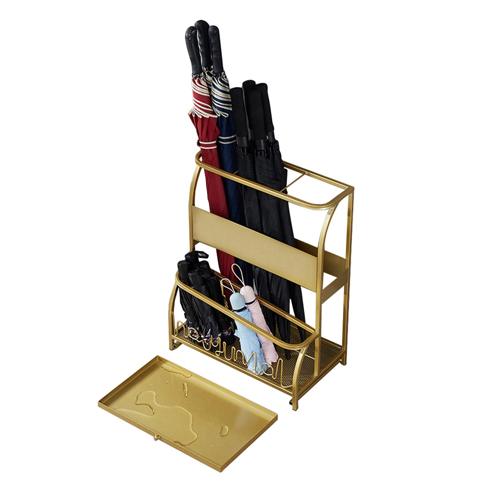 AANAN Umbrella Stands,Large Capacity Umbrella Stand Rack with Drip Tray, Indoor Outdoor Entryway Hallwayd Umbrella Holder Freestanding Storage Organizer, with Grid Design/48X27X63 cm