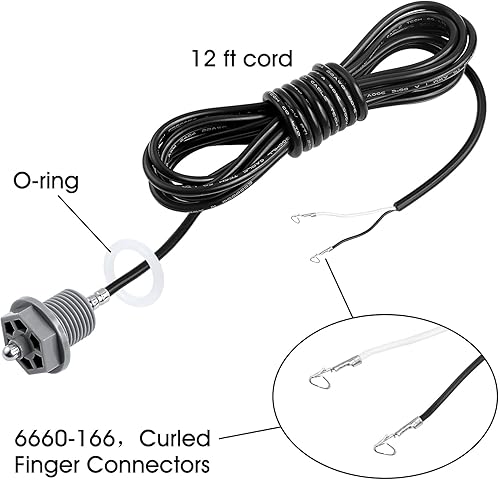 Miniatura 4 de XMK Sensor de temperatura 6600-166 para spas Sundance y jacuzzi, con conectores de dedo rizado y junta tórica 6540-228
