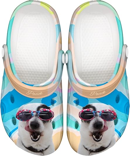 FolHaoth Personalized Photo and Text Womens Mens Clogs