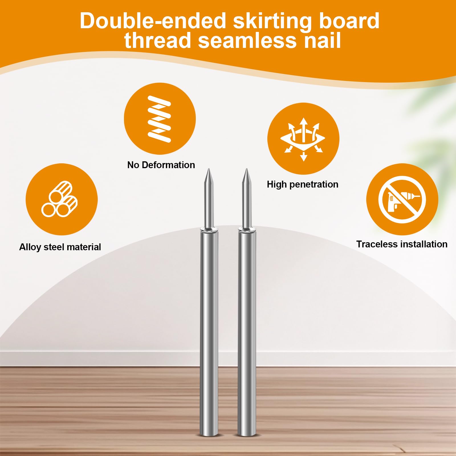 Double Headed Skirting Nails, 400Pcs with 4 Sleeve Tools — Amazon image 5