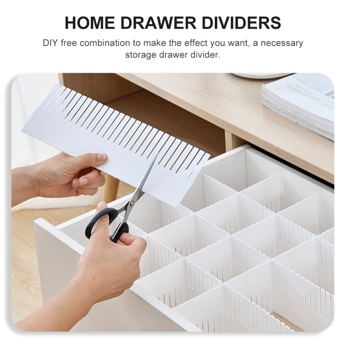 CALLARON Divisori per Cassetti in Plastica Bianco 10 Pezzi Organizzatori per Cassetti Multiuso per Conservare Calze e Asciugamani Comodi Scomparti Regolabili