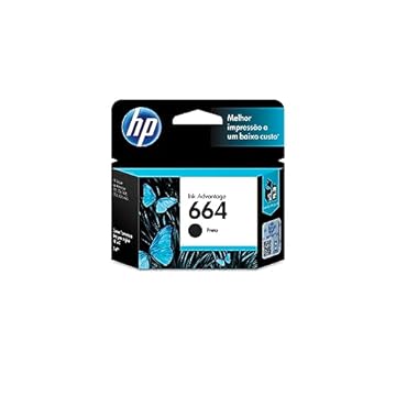 Cartucho de Tinta HP 664 Preto Original (F6V29AB) Para Impressora HP Deskjet 2136, Impressora HP Deskjet 2676, Impressora HP Deskjet 3776, Impressora HP Deskjet 5076, Impressora HP Deskjet 527