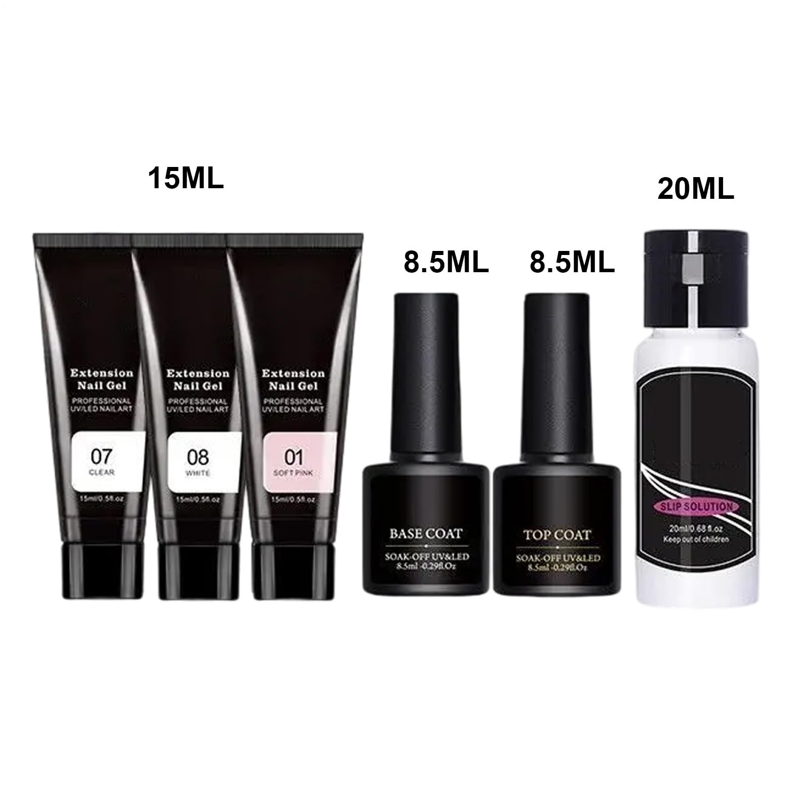 Kit di gel per unghie Builder, kit gel di prolungate Poly Kit di gel a 3