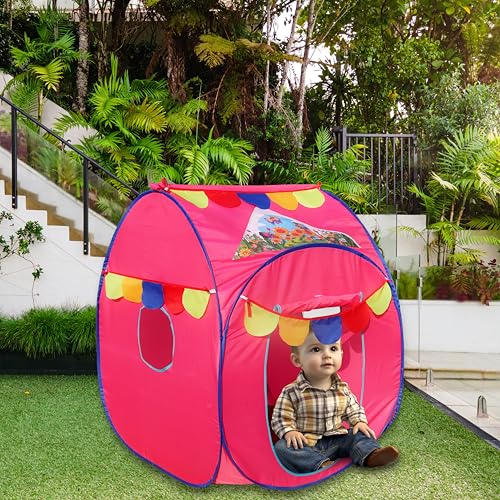 Image of Homecute Pop Up Foldable Hut Type Kids Toys Baby Tent House, Tent House for Girls & Boys, Play Tent House Suitable for 1 Year to 6 Years(Small Size Pink)