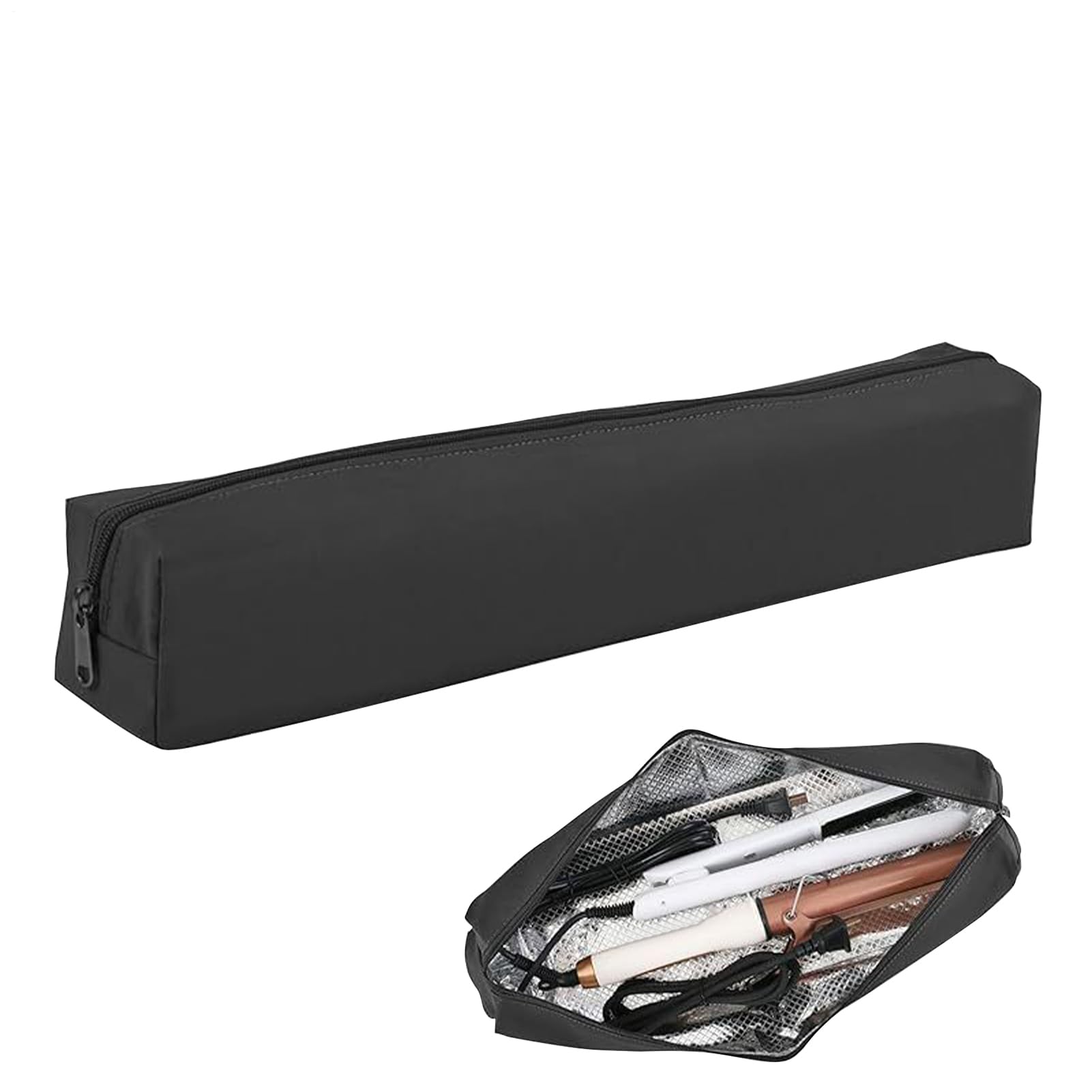 Estuche de viaje de plancha plana, organizador de alisador de pelo, bolsa de rizador resistente al calor para el lugar de trabajo, gimnasio, cepillo de viaje, cajón cosmético, tocador, equipaje, hogar