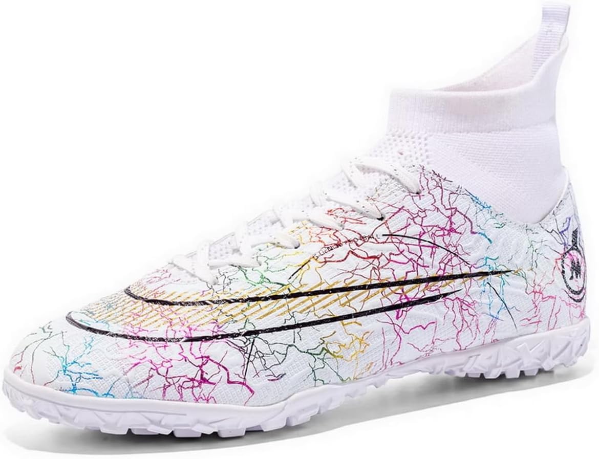 Buty Piłkarskie Damskie Astro Turf, Buty Piłkarskie Dla Dziewcząt, Buty Wysokie, Profesjonalne, Buty Piłkarskie, Buty Do Piłki Nożnej, Buty Do Piłki Nożnej Na świeżym Pow, 14 White, 8 UK