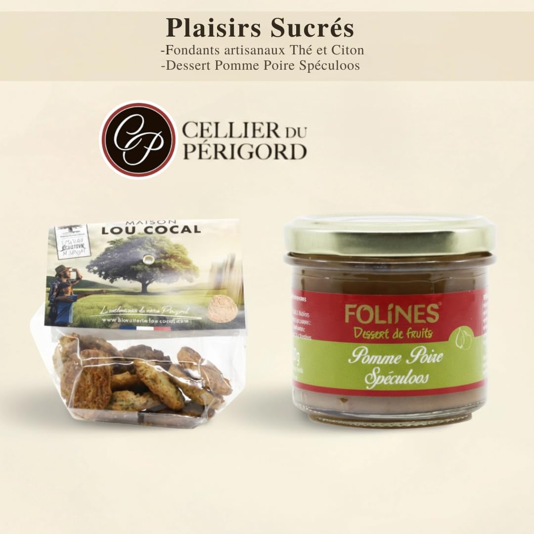 Cellier du Périgord - Panier Gourmand Prestige - Colis Découverte 2025 apéritif, 9 pièces, 458 g hors boisson + vin blanc moelleux AOP Côtes de Bergerac 75 cl