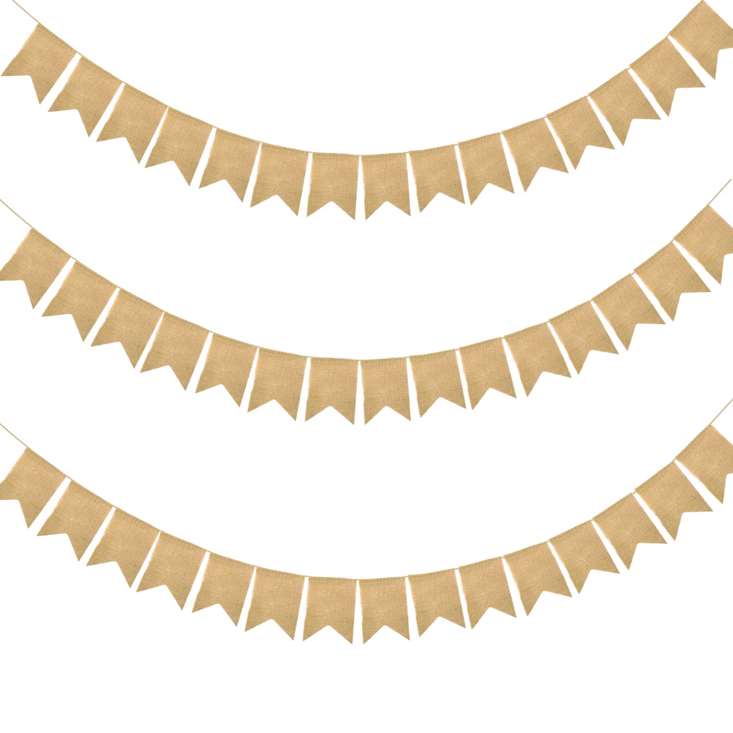 Banderines de Arpillera 10.5M Guirnalda de Banderines Vintage Decorativos 45Pcs Banderines Tela para Infantil Cumpleaños Dormitorio Fiesta Bodas