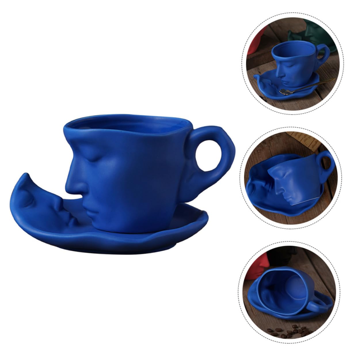 Mikinona Espressotassen-set Aus Keramik Mit Untertasse Teetassen-set Cappuccinotassen- Relief-design Hochtemperaturgebrannt Kratzfest Für Hause Und Büro