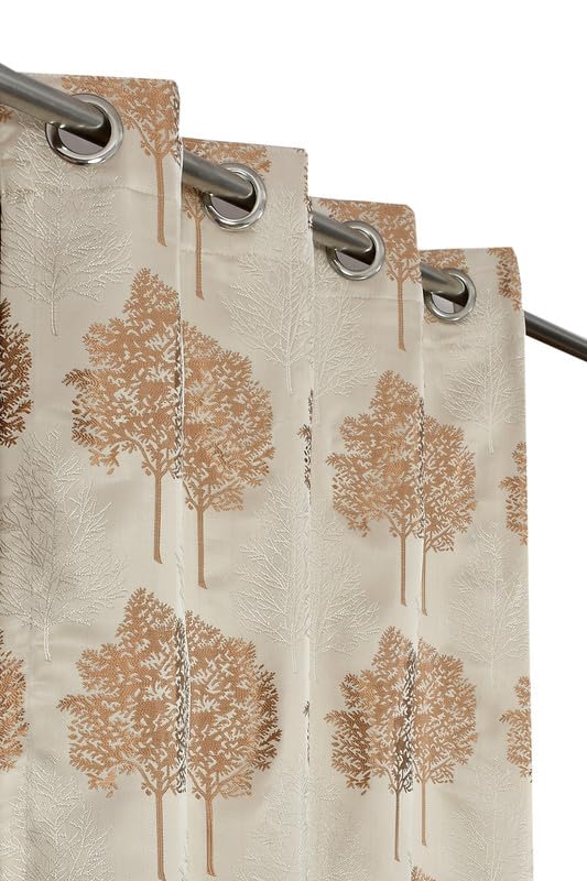 FURNADO Premium Heavy Jacquard Fabric Tree Design Curtains 7 Feet for Door, Brown, Single Piece (B0D6JW6DTD) Amazon Price History, Amazon Price Tracker