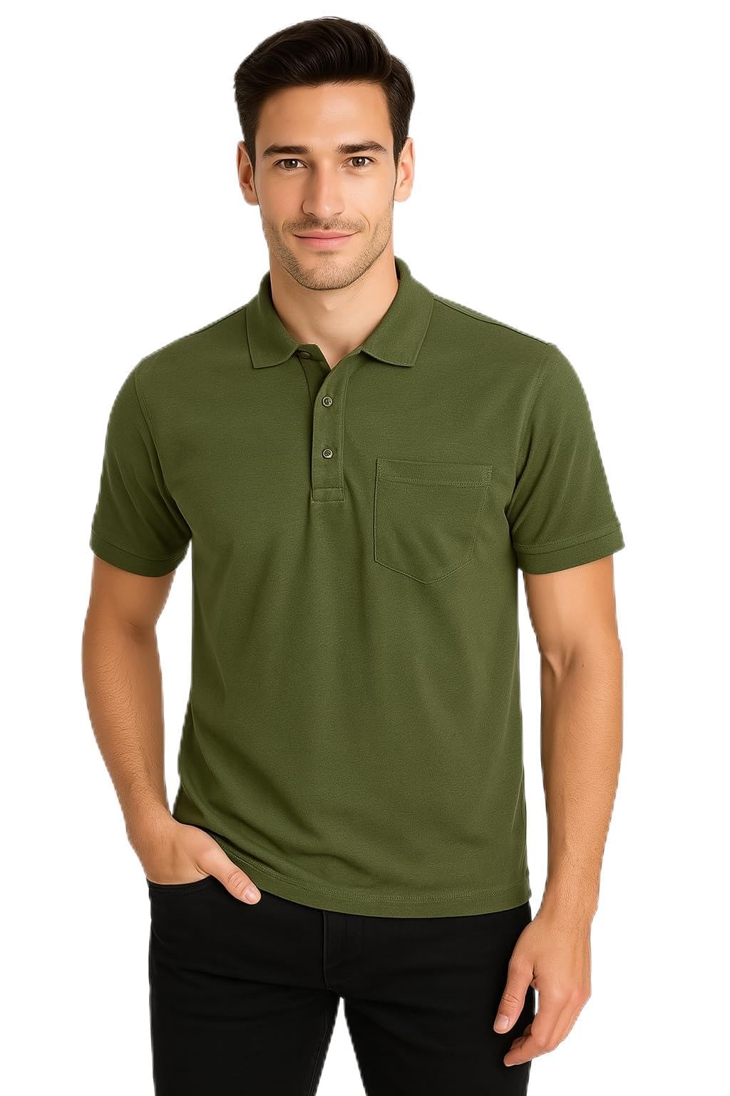 fleximaa Mens 100% Cotton Half Sleeve Plain Collar (Polo) T-Shirt-picture-32