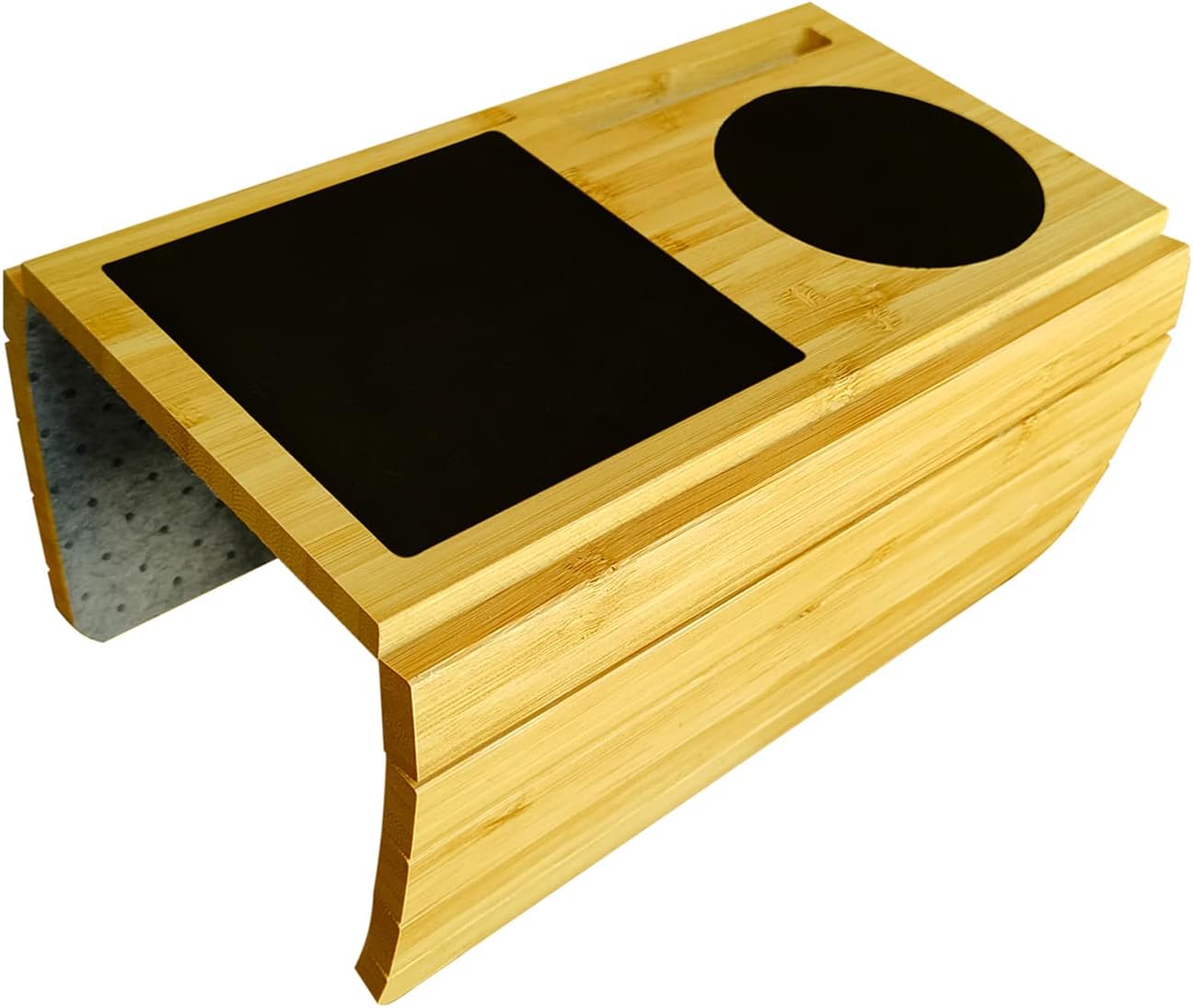 EUNEWR Bamboo Sofa Arm Tray Table, Global Sofa Couch Arm Tray Table