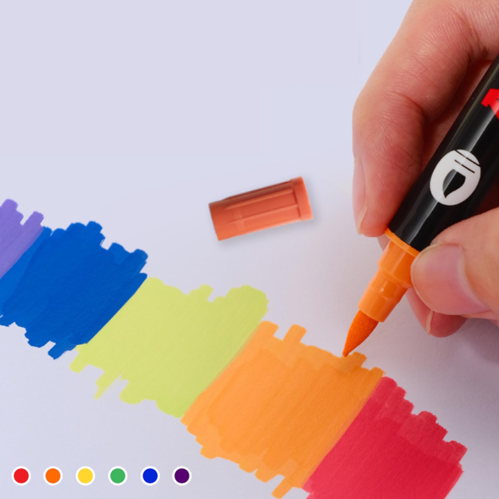 Pennarello per pittura acrilica con punta a pennello impermeabile per dipingere carta, legno, tessuto, metallo, pietra, cartoncino, materiali artistici per studenti