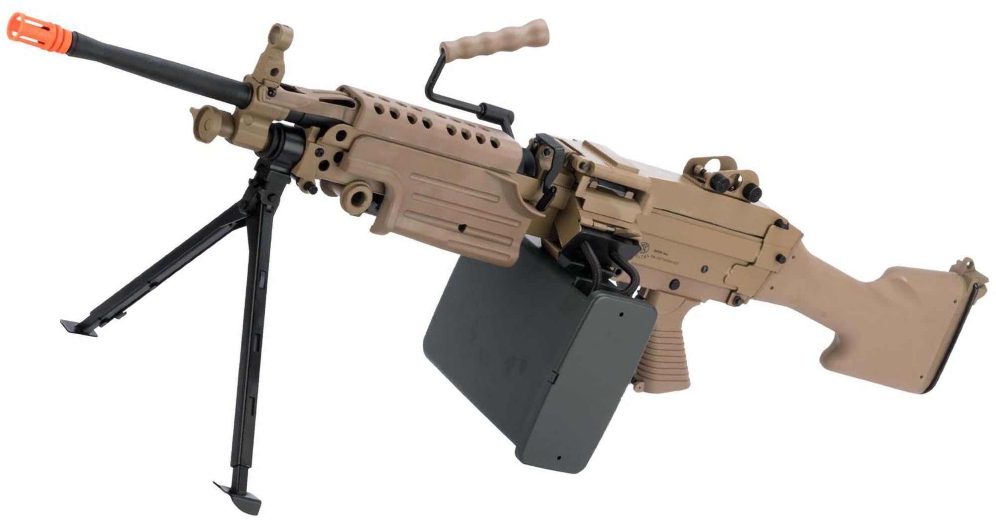 Evike Airsoft - A&K/Cybergun FN Licensed M249 Minimi Airsoft Saw w/Metal Body (Model: MK II/Dark Earth)