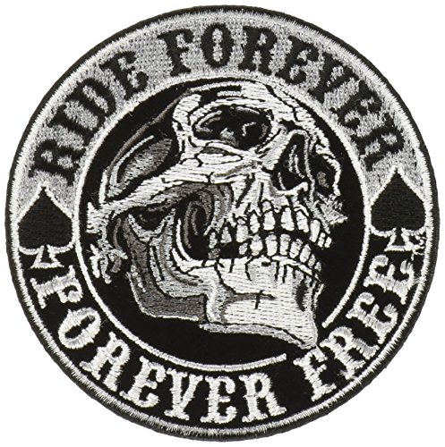 Aufnäher mit Totenkopf-Motiv, mehrfarbig, 22,9 cm Breite x 22,9 cm Höhe.