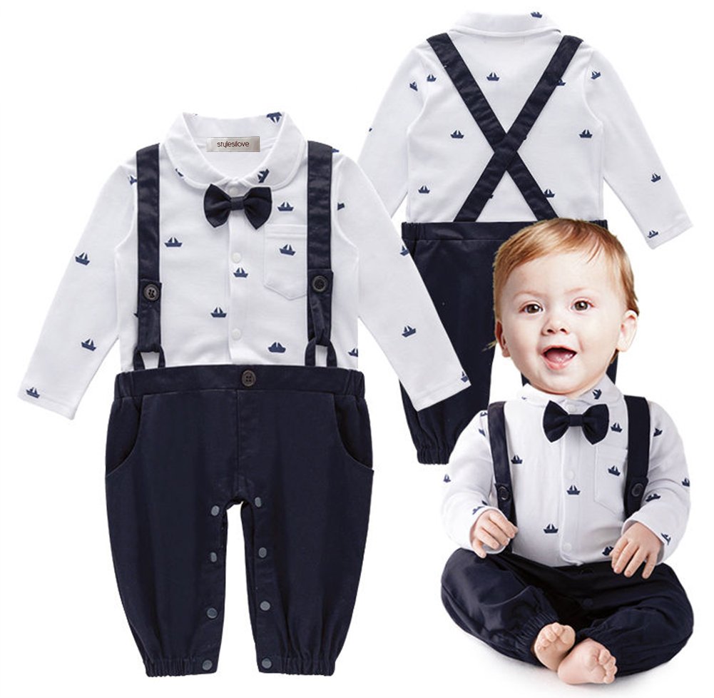 Bonnie Baby Baby Boys' Coverall, Navy, 3-6 Months