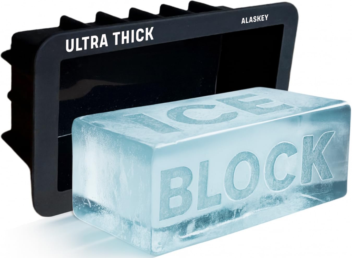 Alaskey® Extra Large Ice Block Mold 2.5 lbs (Single) | Create Perfect Reusable Ice Bricks | Professional Silicone Mold for Crafting Giant Ice Cubes, Ideal for Ice Baths, Coolers, Bartender Accessories