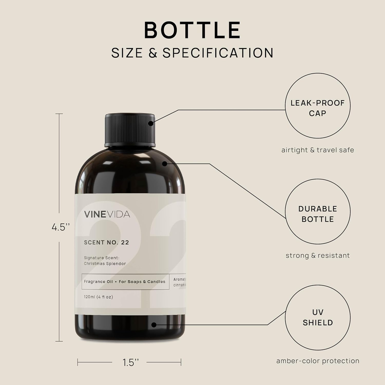 VINEVIDA [4oz] Christmas Splendor Fragrance Oil, Holiday Scents for Candle Making - Made in USA Scents for Candle Making - Christmas Fragrance Oil - Image 8