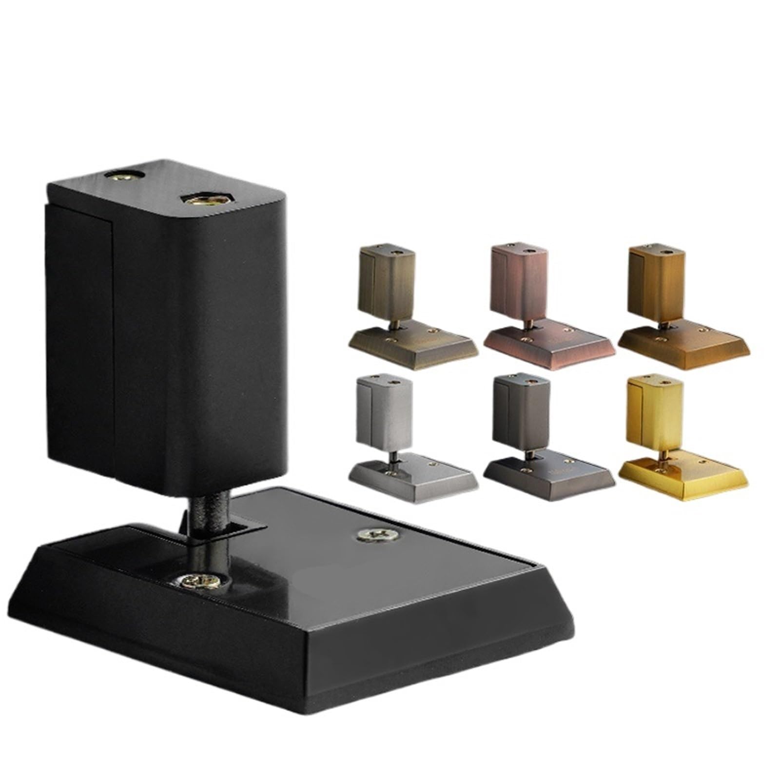 Kdhcvkz Black 1Pcs Mechanical Door Stopper Nail-Free Windproof Zinc Alloy Door Holder Adjustable Heavy Duty Doorstop