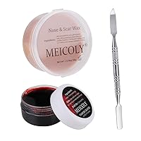 Vista 8 de MEICOLY Kit de maquillaje de efectos especiales SFX de 3 piezas, masilla de nariz falsa, cera de cicatrices, gel de costra de sangre falsa, oscuro