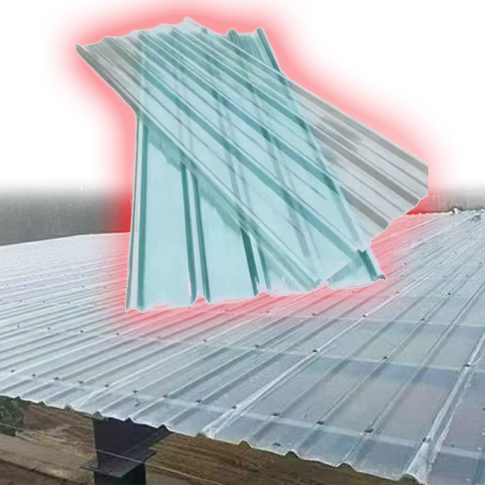 Fogli ondulati per coperture con protezione UV e pannelli di illuminazione diurna, bordo trasparente antipioggia per la sostituzione del tetto della serra