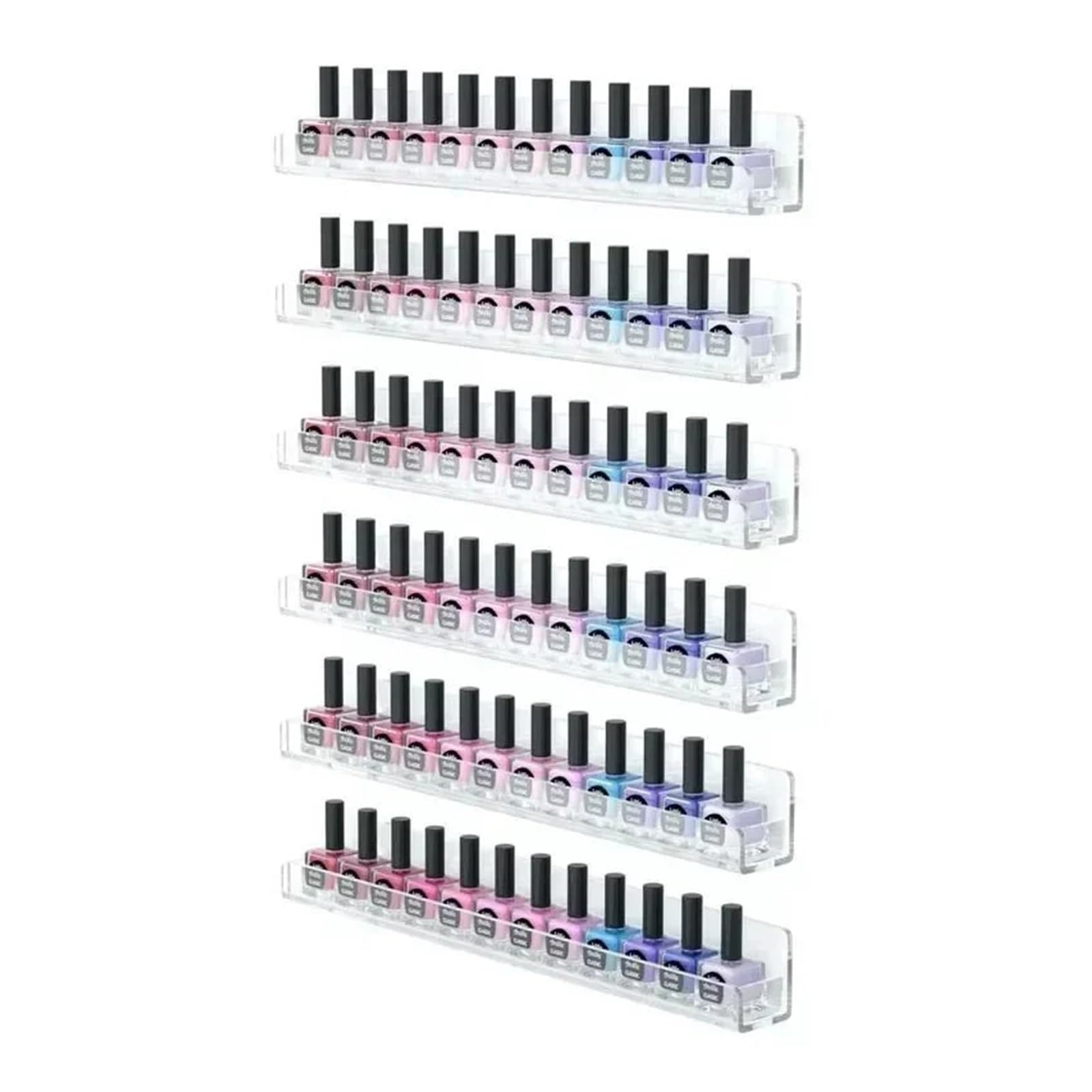 Espositore for Smalto a 6 Strati, portaoggetti Trasparente, Strumenti for Nail Art, Organizer for Rossetto, mensola a Parete per Manicure, Salone di Bellezza