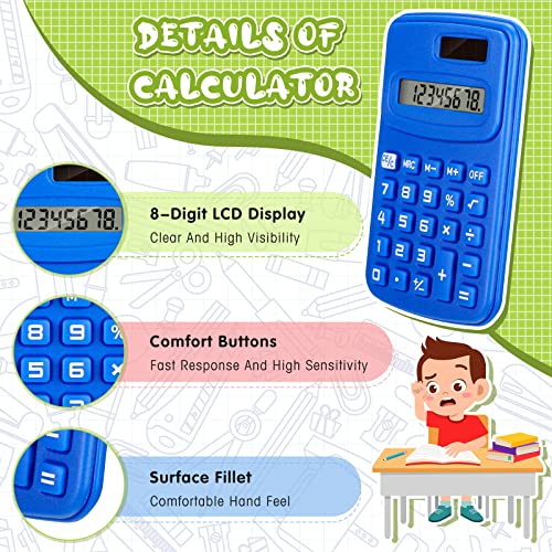 LEIFIDE 24 Pack Pocket Calculator Small Bulk Basic 4 Function Calculator 8 Digit Display Battery Powered for Desktop Home Office School Student Kids(Classic Colors) の商品画像 3