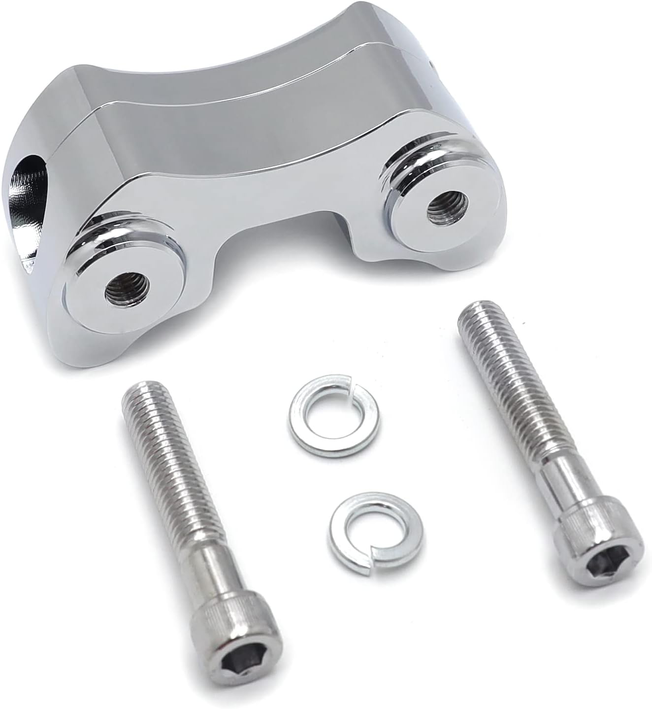 HTTMT- Chrome Handlebar Riser 1 1/4" 1.25“ diameter Bars Compatible with 1997 & Up H-D Road King