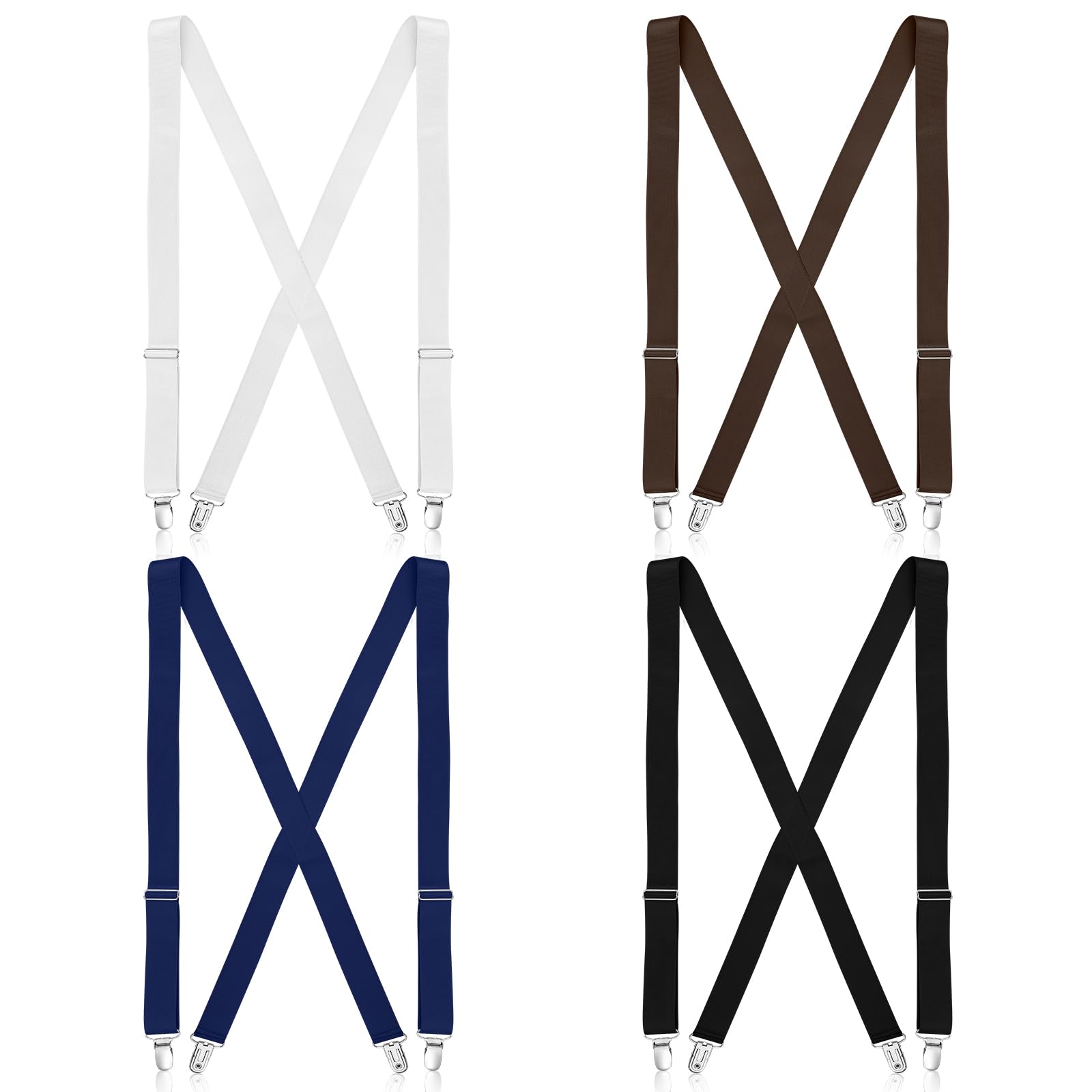 Hercicy 4 Pcs Women Suspenders Hidden for Women Pants Under Clothes Thin Suspenders Comfortable Lightweight Sturdy (Stylish,1-inch Wide)