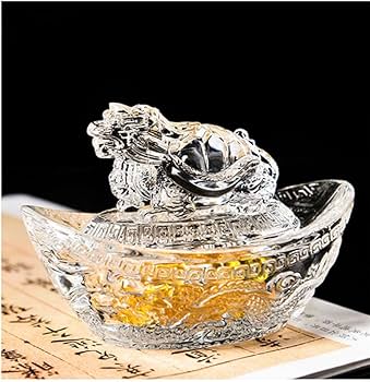 Amazon.co.jp: 龍亀 ロングイ 元寶 黄水晶 シトリン 置物 富と幸運