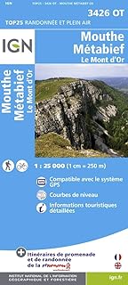 Mouthe, Metabief, le Mont d'Or ~ IGN Top 25 3426OT (Paper Version)