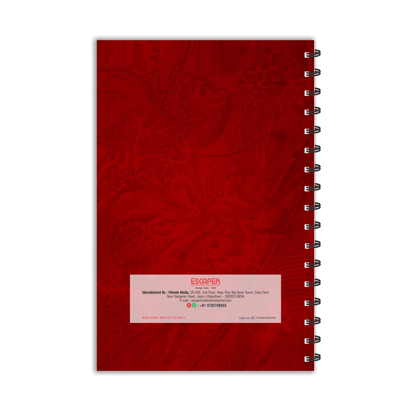 ESCAPER Make Today - Diario con citazioni motivazionali, formato A5, 160 pagine lisce a righe, laminato, copertina morbida, quaderno a spirale per appunti, studenti, ufficio, personale