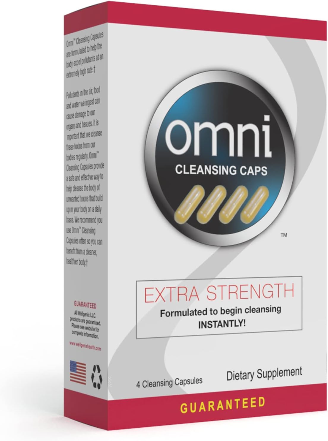 Wellgenix Omni Herbal Cleanse Detox Capsules: Fast Acting, Extra Strength Detox Cleanse for Whole Body, Flush Your System with Detoxifying Capsules, 4 Count