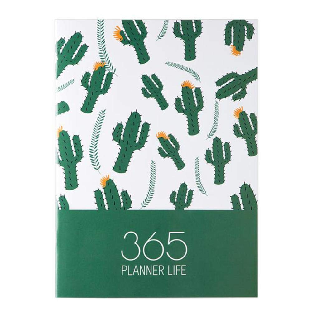 seraphicar 2020 Planner Book Weekly Monthly Planner Hardcover Calendar Schedule Notebook Diary School Material for Students Green cactus