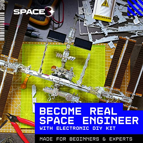 Image of Space-O DIY Science Kit - Solar Powered International Space Station Electronic Science Kits - Educational Model Kits for 14+ Year Old Teens - Smart Science Toys Gifts for Teenagers, Adults