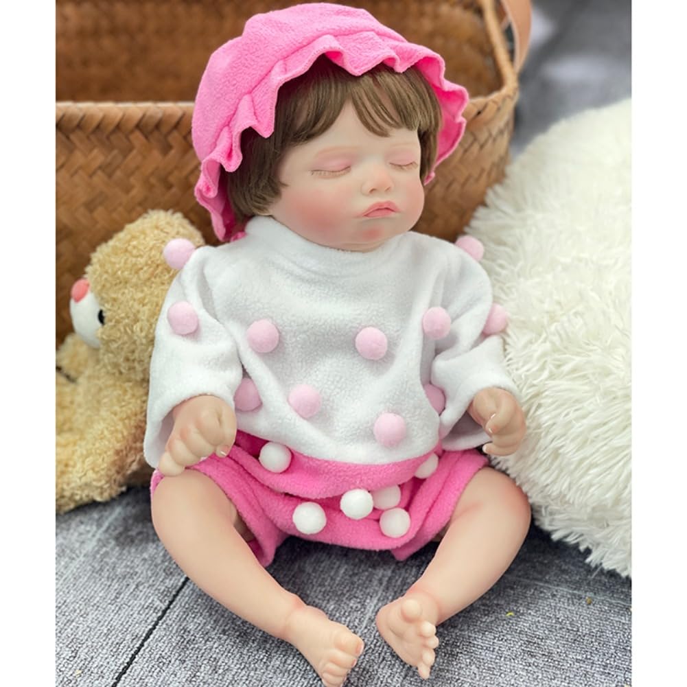 LONIAN 19 inch 48cm Reborn babypoppen Realistische babypop met zacht babylichaam dat er levensecht uitziet Preemie babypoppen Zacht babyspeelgoed voor kinderen (blauwe ogen