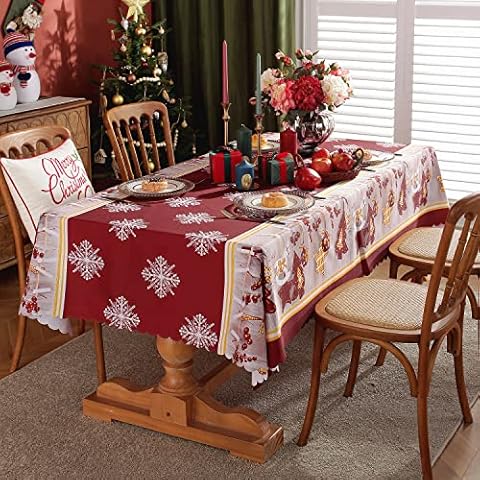 OWill Christmas Snowflakes Table Cloth 150 x 200 cm Cover