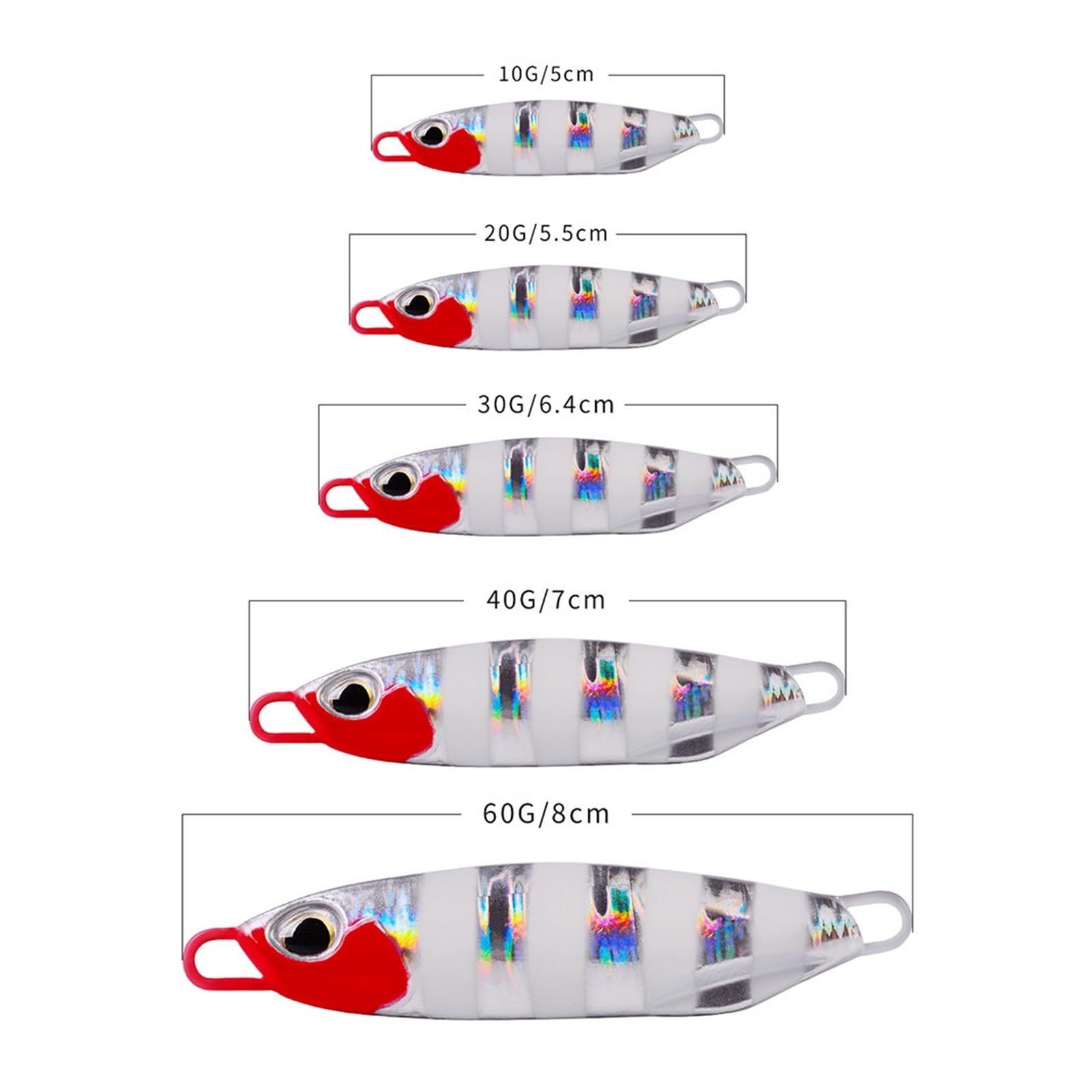 INEOUT 5 Pièces/lot Métal Gabarits Appâts 15g 20g 30g 40g 60g Coulé Leurres De Pêche Truite Matériel Dur Pesca Poisson Gabarits Ensemble