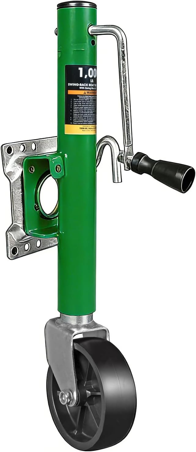 Torin 1000 lbs Trailer Jack with Wheel, Heavy Duty Swivel Boat Trailer Jack Single Whee, 10" Lift, Bolt-on Trailer Tongue Jack for RV Boat