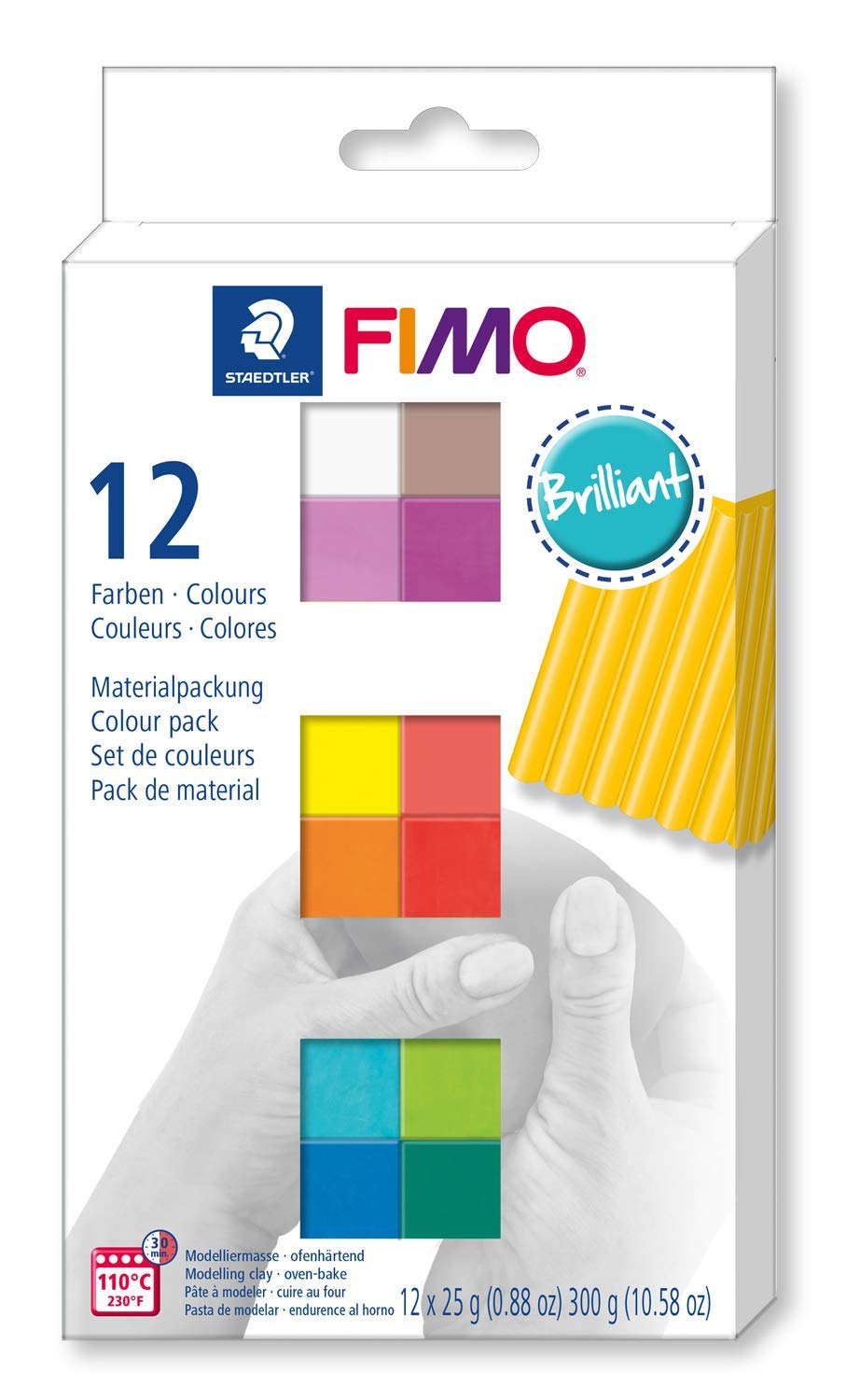 Staedtler FIMO Soft - Pasta de modelado para horno, Brilliant, 36 Blöcke Farbmix