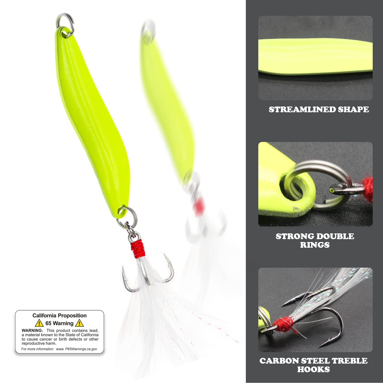 Fishing Lures,Fishing Spoons, Colorful Casting Fishing Spinner Hard Baits Tackle Single Hook for Trout Bass Salmon Freshwater Saltwater with Metal Hooks