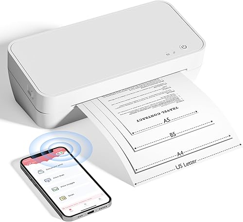 Itari Impresora térmica portátil - Impresora inalámbrica S821, soporta papel térmico de 8.5 x 11 pulgadas, letra de EE. UU., A5B5, impresora