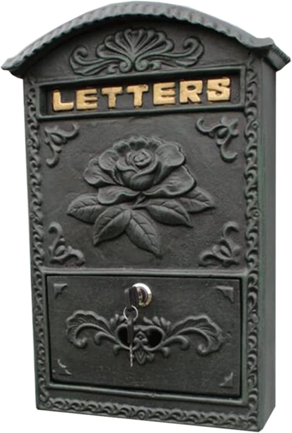 GddOGUK Postbox Letter Box Small Capacity European Vintage Mailbox with