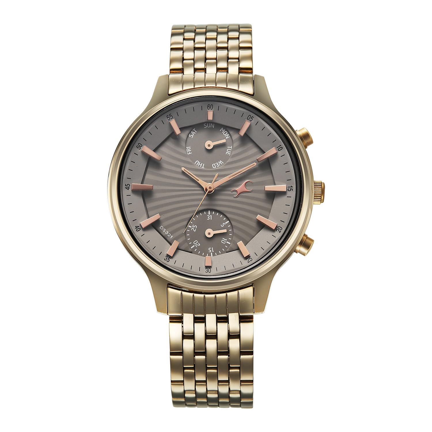 Chrome K Quartz Analog with Grey Dial Titanium Stainless Steel Strap Watch for Women - 6208QM01-image-38