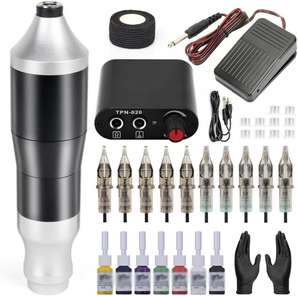 Tattoo Machines Complete Tattoo Machine Set Tattoo Pen Set Including Color Material Power Supply Tattoo Equipment