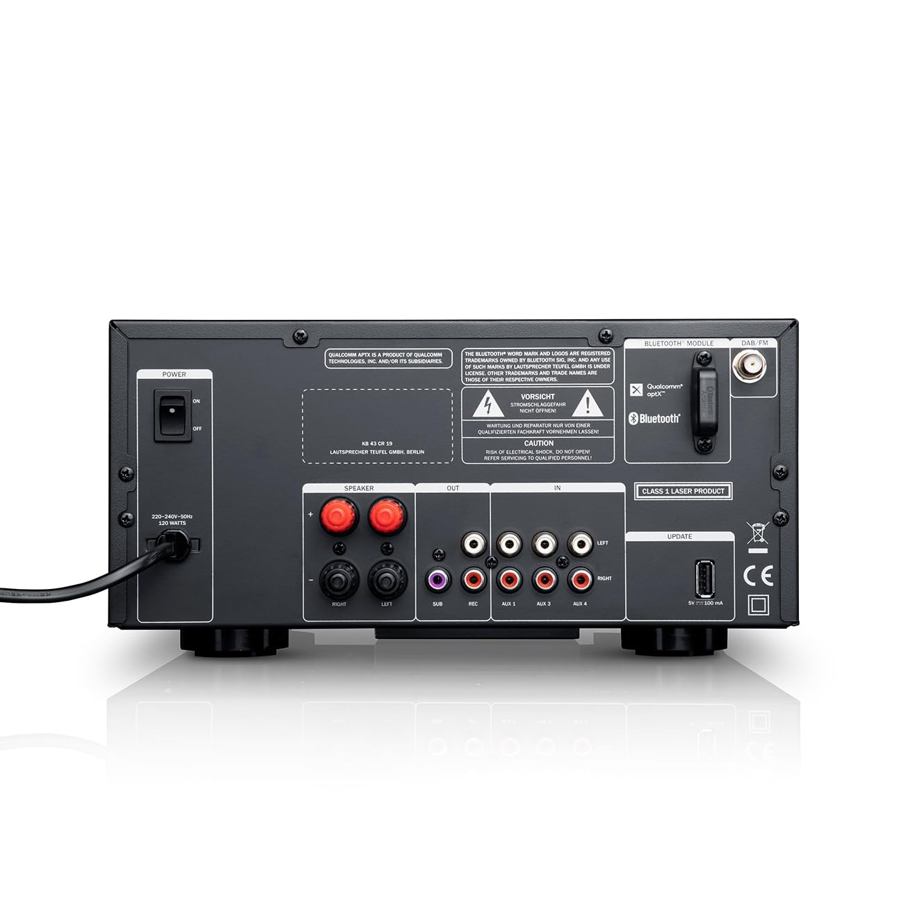 Teufel Ultima 20 KOMBO 2 Chaîne HiFi Stéréo Compacte CD Bluetooth USB Radio Numérique Dab+ FM Bass Reflex Noir